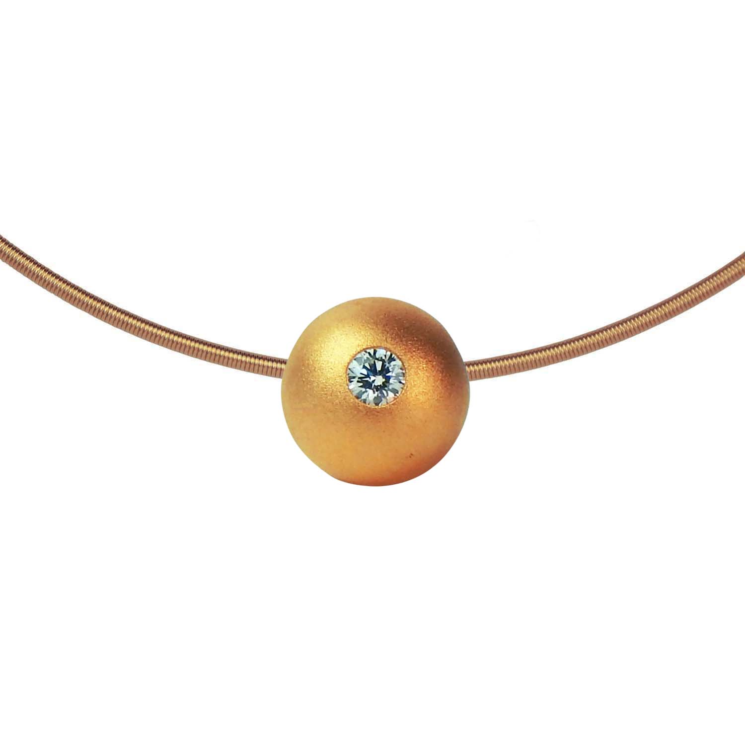 613288-012-3 Bunz Anhänger Kugel 12 mm Roségold 750/000 mit Brillant 0,12 ct.