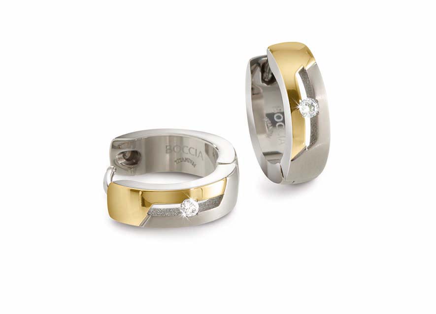 05045-04wA4RcKUOJF5DX Nickelfreie Boccia Titanium Creolen mit Brillanten bicolor Titan