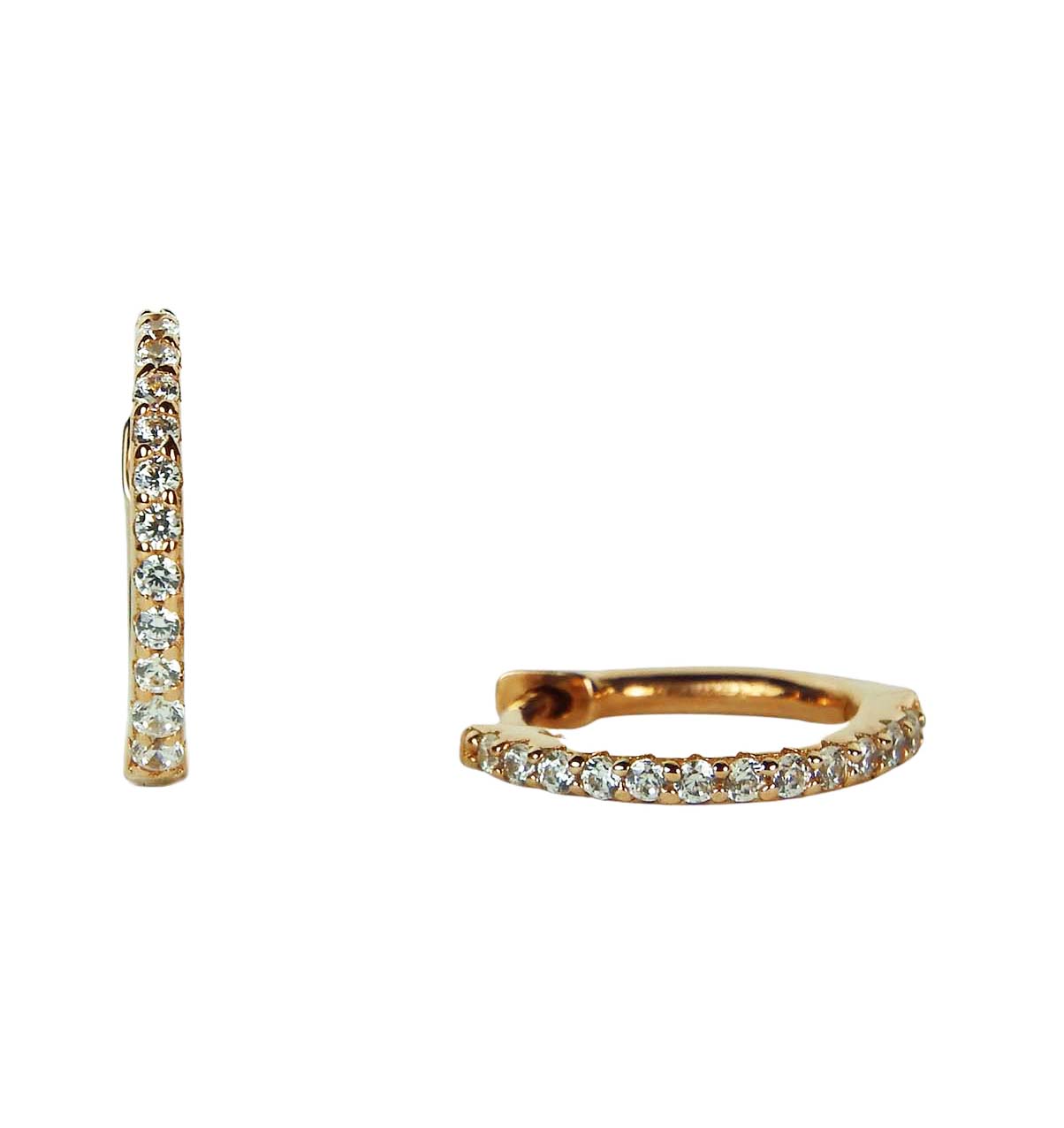 Ratius Creolen aus goldplattiertem Silber mit Zirkonia