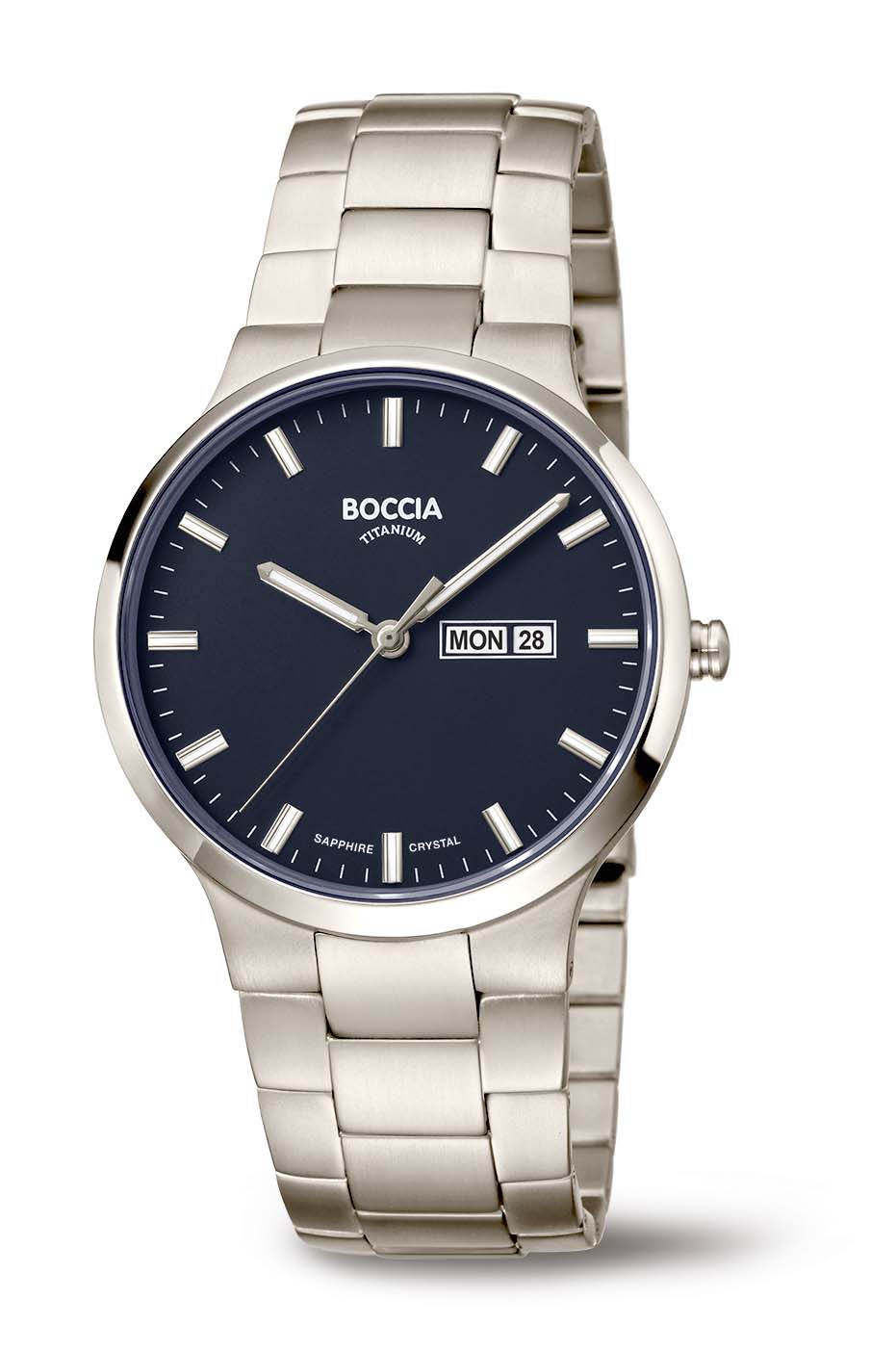 3649-02 Boccia Herrenuhr Quartz Titan mit Saphirglas