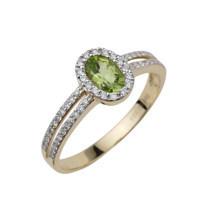 Brillantring Gelbgold 585/000 mit Peridot Brillantring Gelbgold 585/000 mit Peridot
