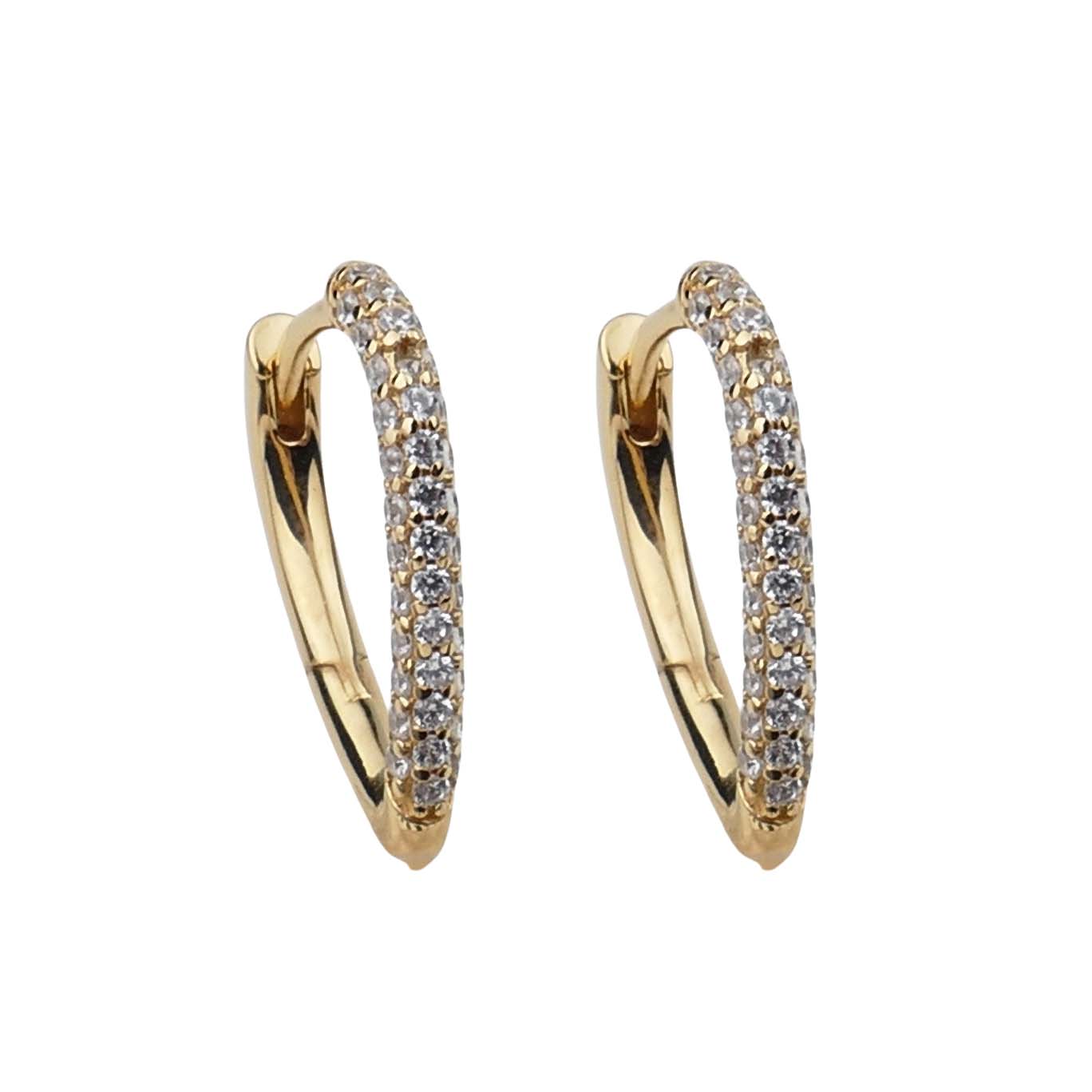 Ratius Creolen aus goldplattiertem Silber mit Zirkonia