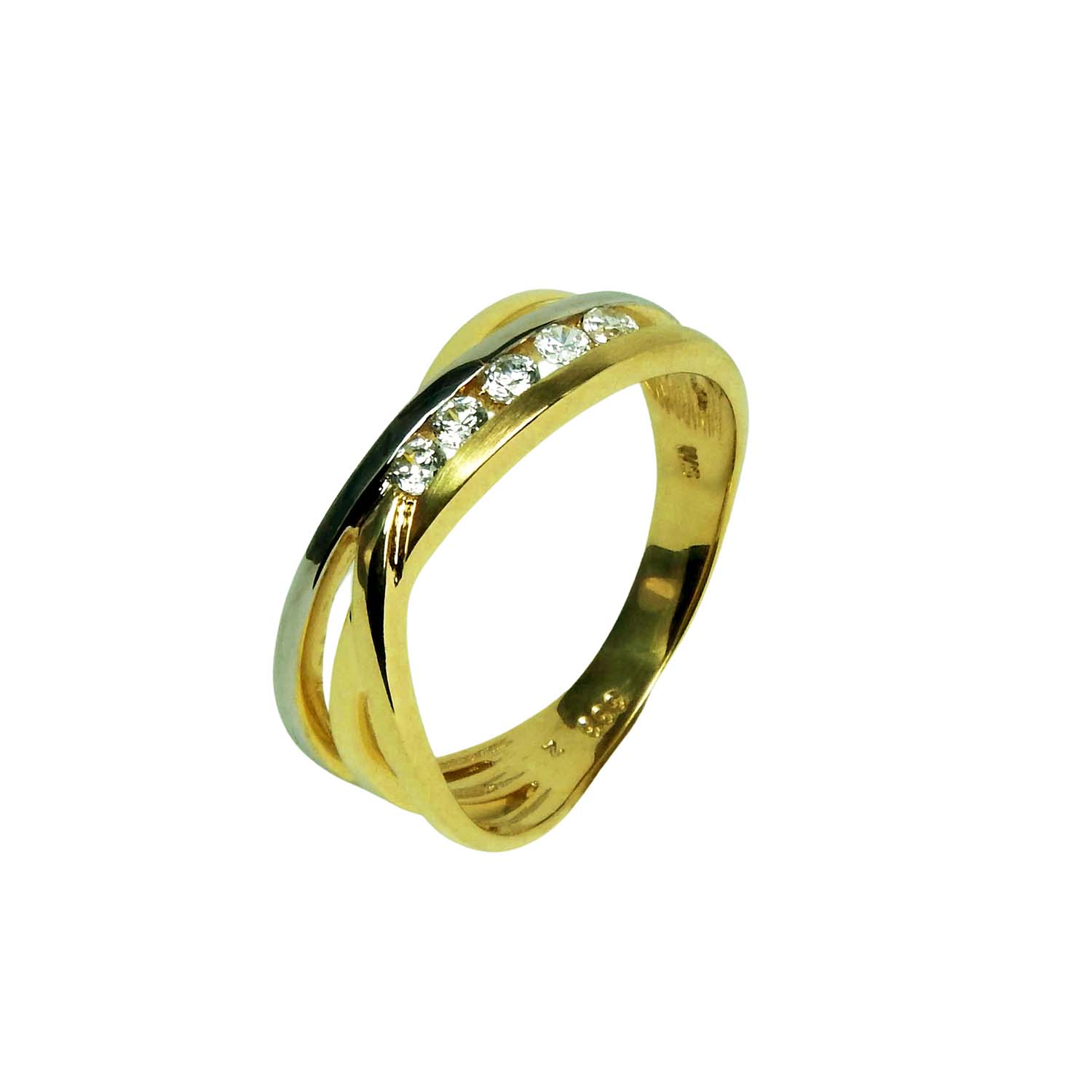 32148-6 Damenring Gelbgold und Weißgold 333/000 mit Zirkonia