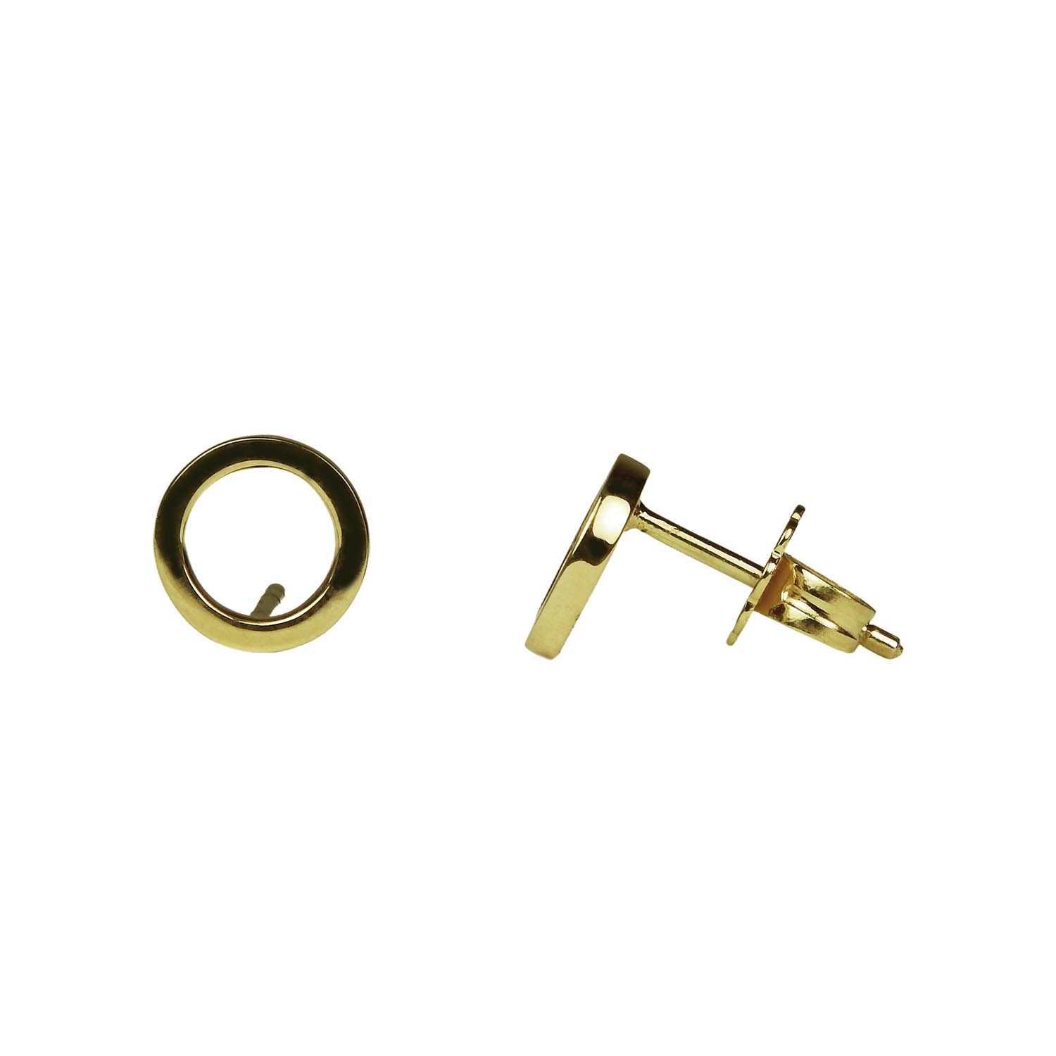 31826-1 Handgearbeitete Ohrstecker in Kreisform Gelbgold 750/000