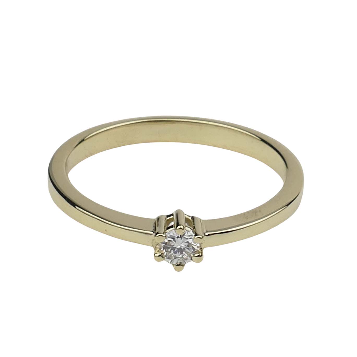Verlobungsring Gelbgold 585/000 mit Brillant aus unserer Goldschmiede