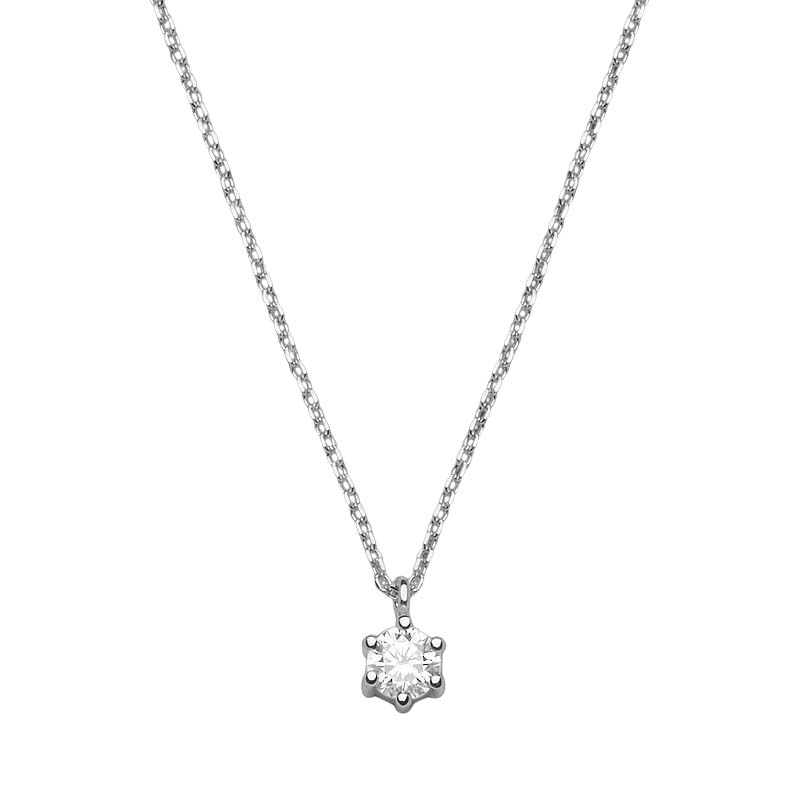 34262 Weißgoldkette mit Zirkoniaanhänger 333/000