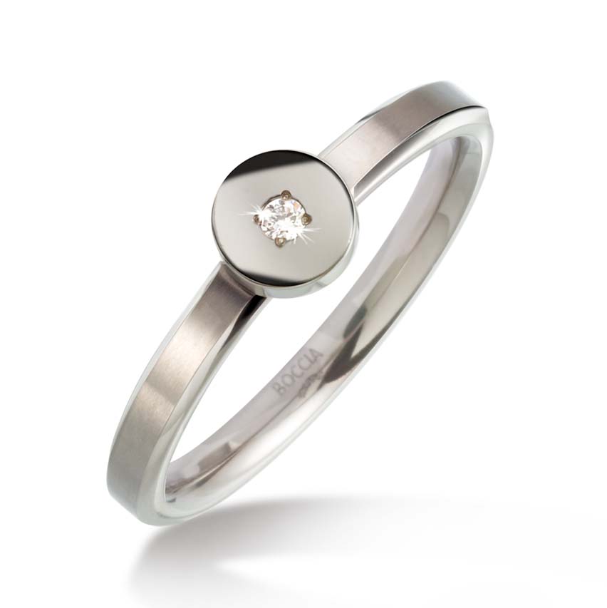 Boccia Brillantring aus Titan