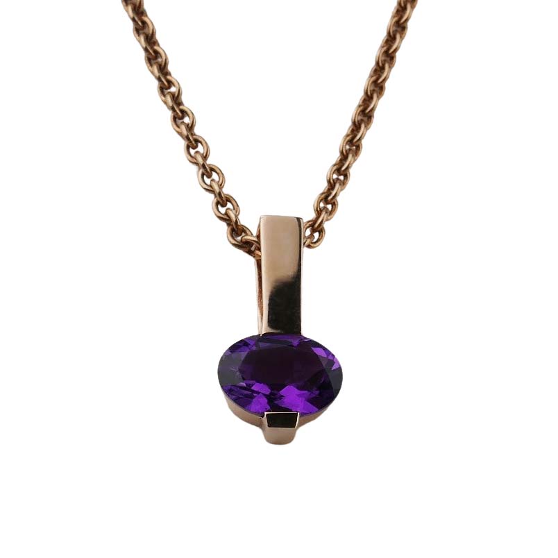 34123 Amethystanhänger Roségold 585/000