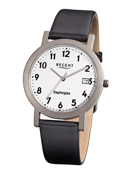 F-690 Regent Herrenuhr Quartz Edelstahl mit deutlichem Zifferblatt