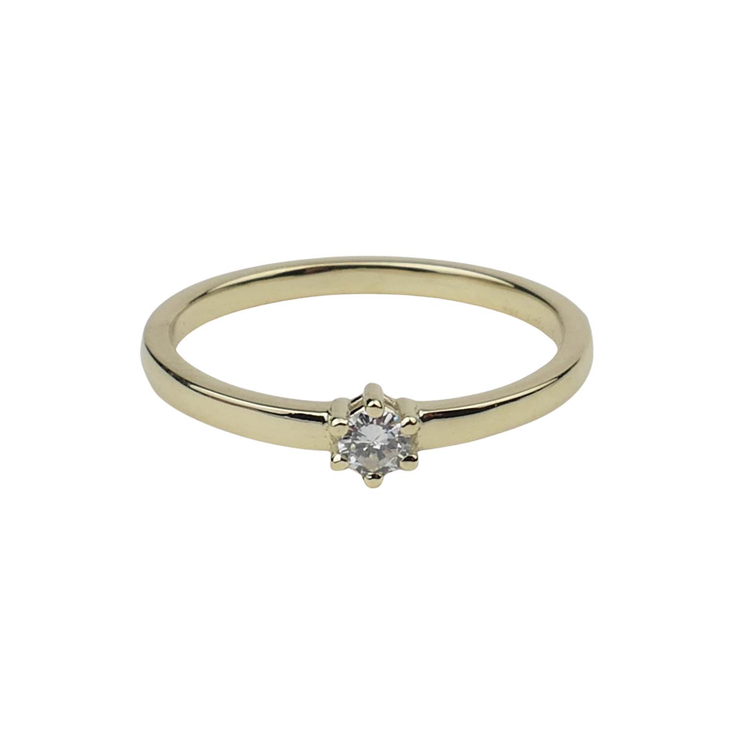 Verlobungsring Gelbgold 585/000 mit Brillant aus unserer Goldschmiede