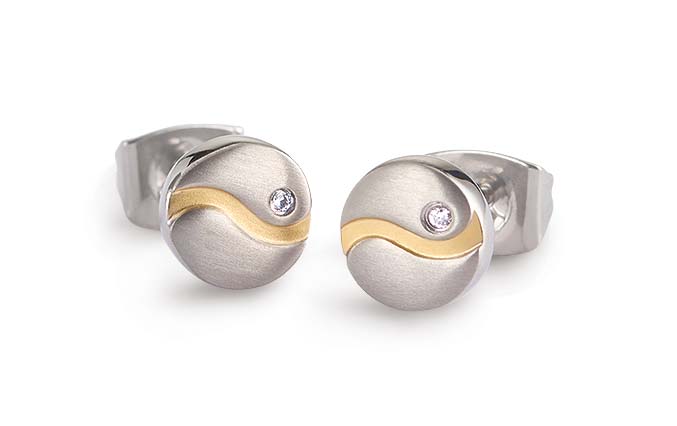 05028-04 Boccia Diamant-Ohrstecker Titan goldplattiert