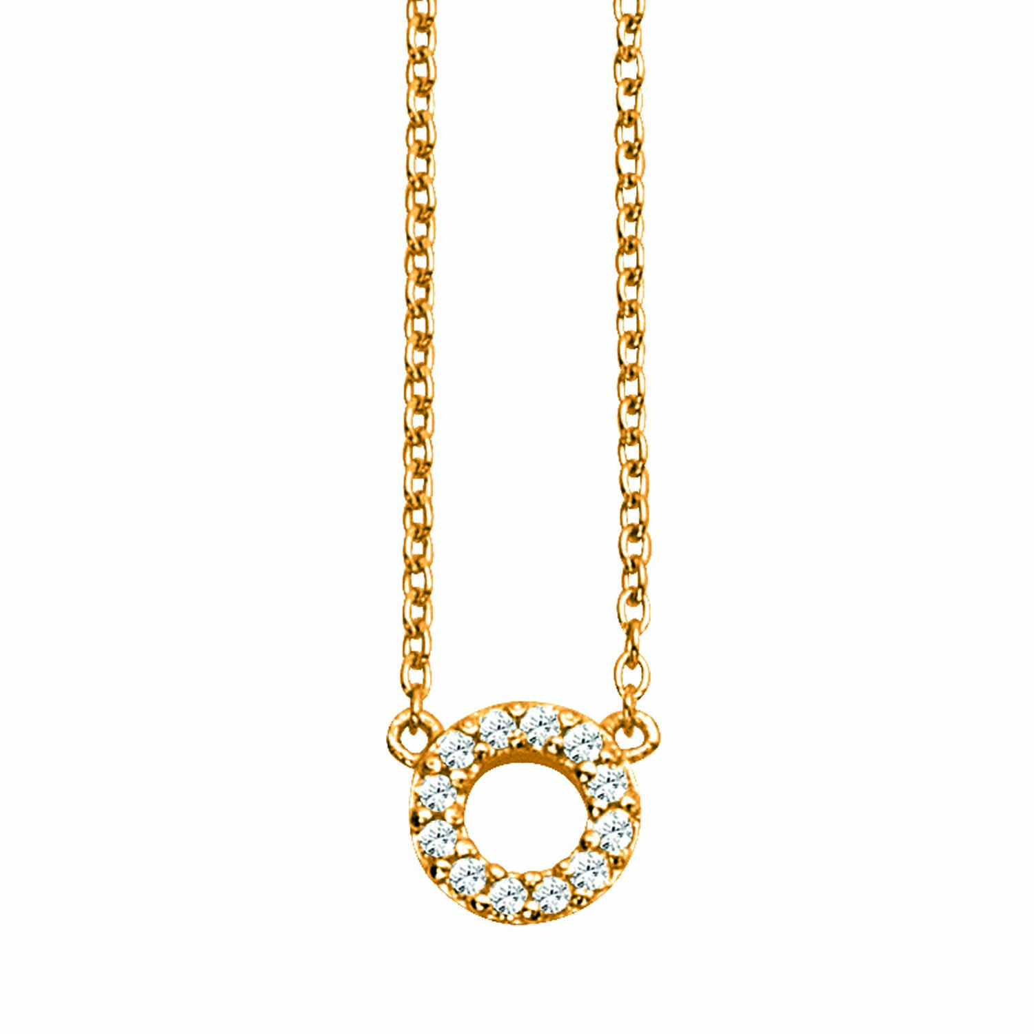 Ratius Halskette aus goldplattiertem Silber mit Kreis