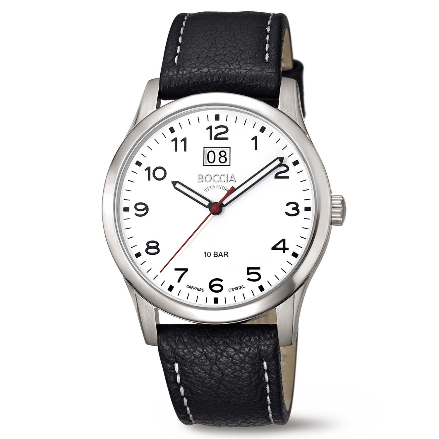 3580-05 Nickelfreie Boccia Titanium Herrenuhr Quartz aus Reintitan 10 atm