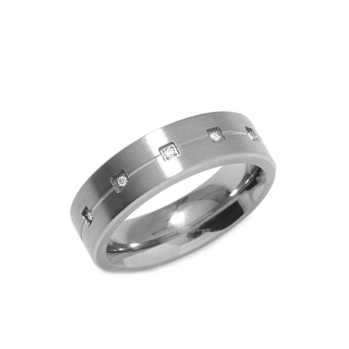 0101-20H3upxDhd03CVO Nickelfreier Boccia Titanring mit Diamanten Diamantring Titan