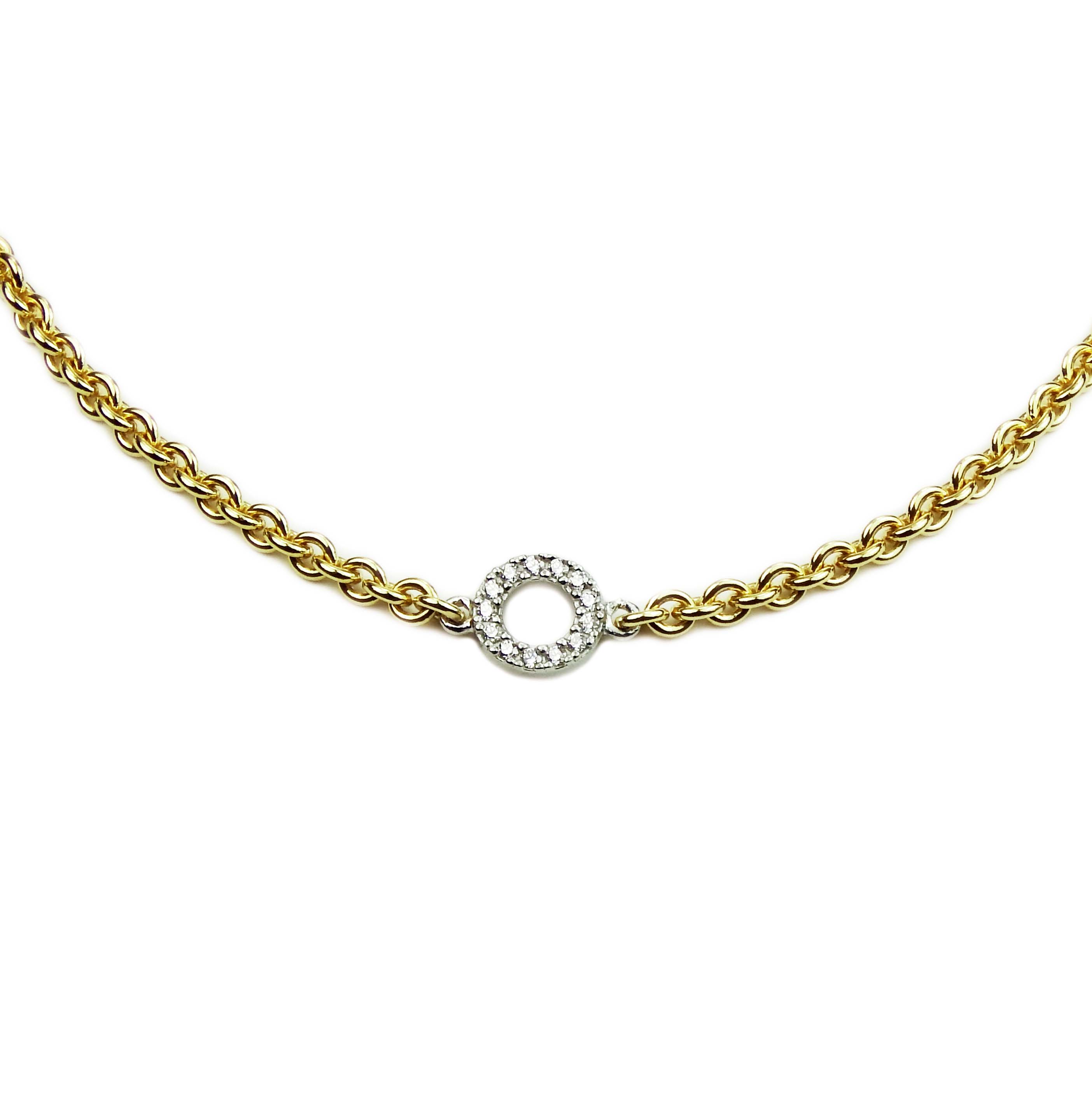 Kette Sterlingsilber gelb goldplattiert mit Zirkonia