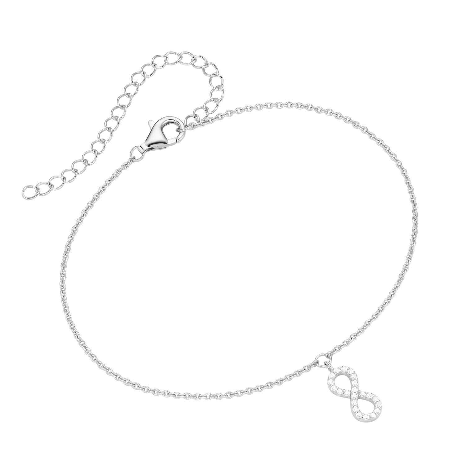 33570 Silver D-Line Fußkettchen Infinity Sterlingsilber mit Zirkonia