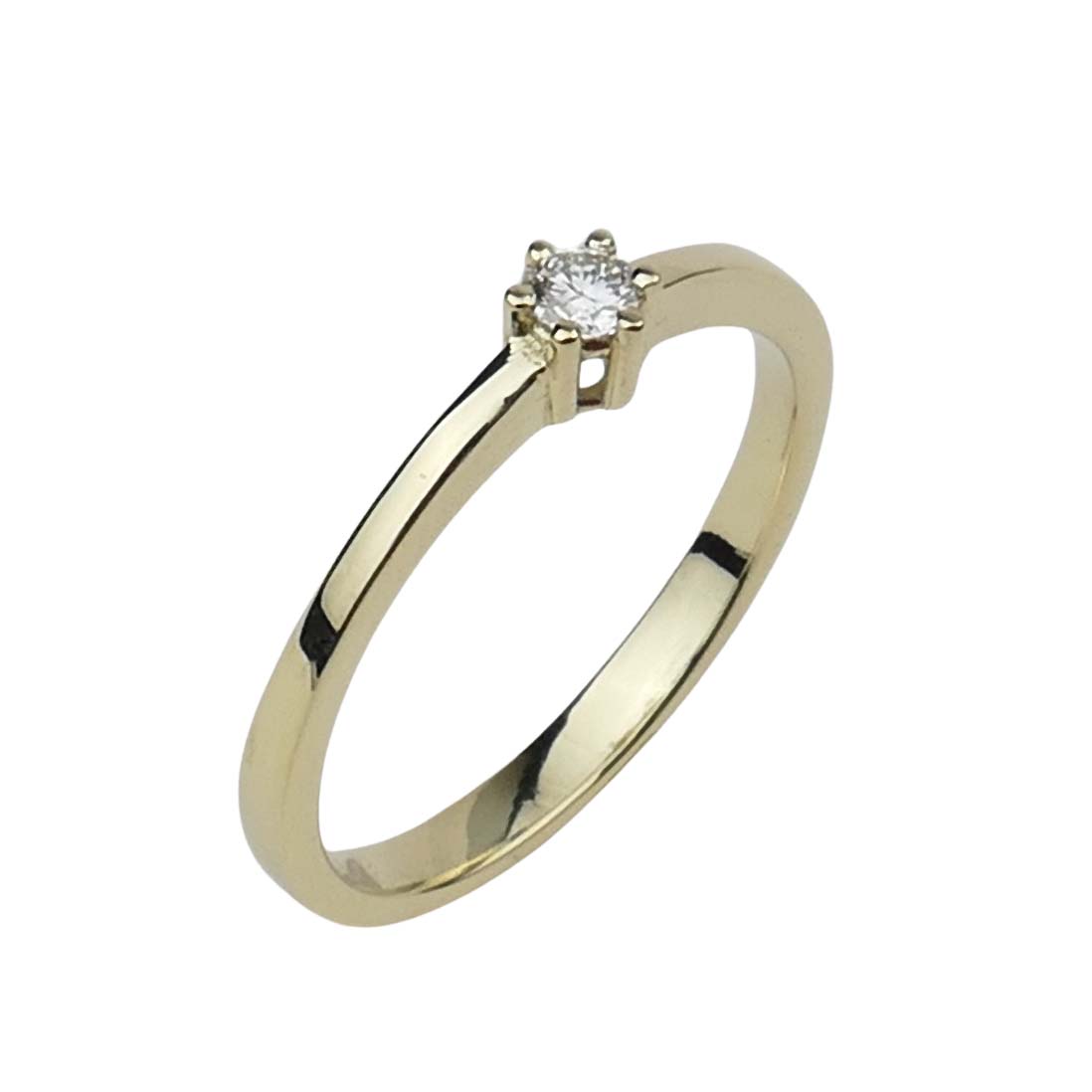 Verlobungsring Gelbgold 585/000 mit Brillant aus unserer Goldschmiede