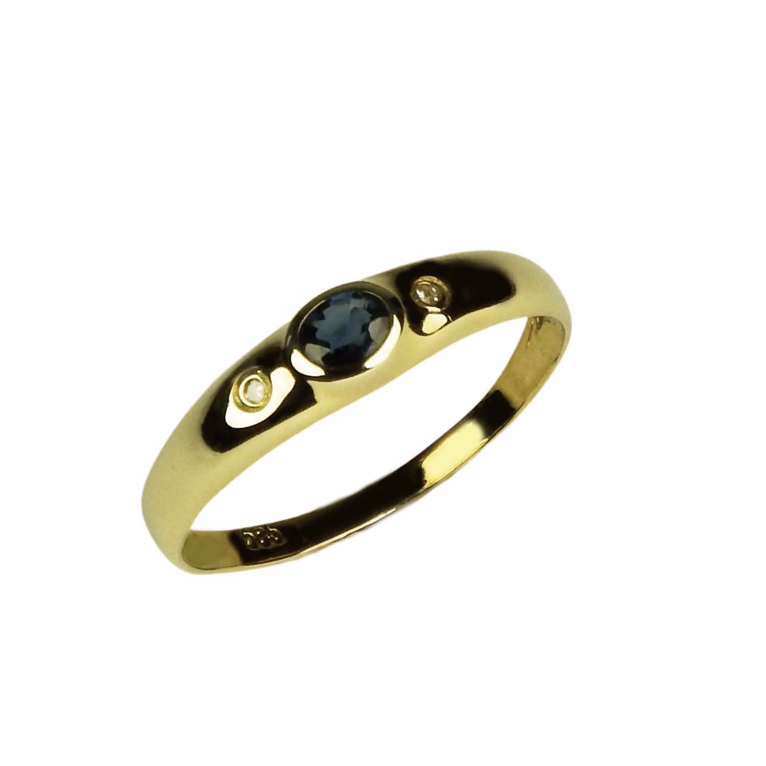 31580-1 Damenring mit Safir und Brillanten Gelbgold 585/000