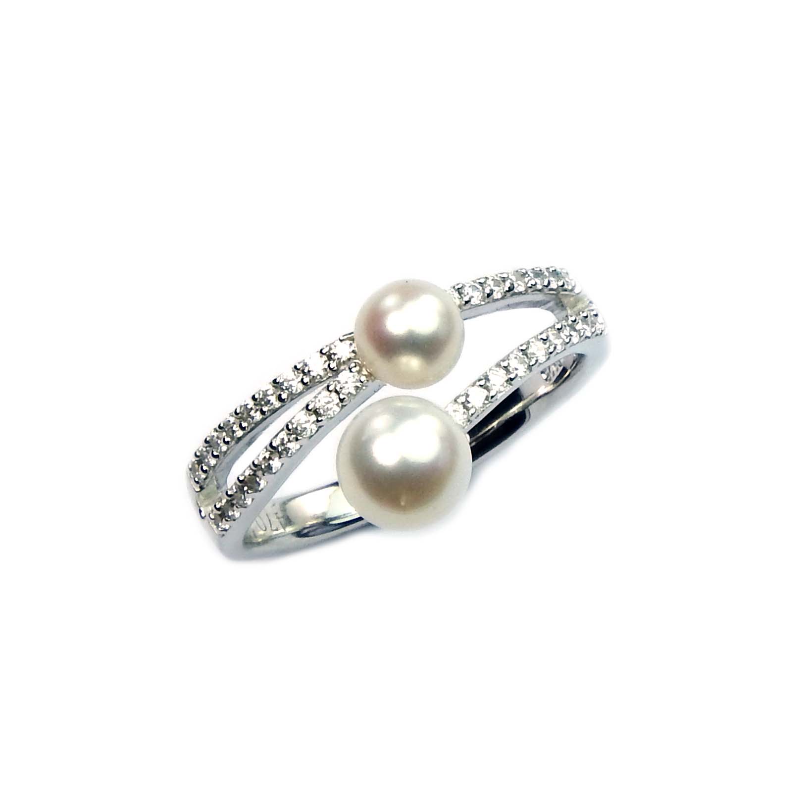30196 Perlring Sterlingsilber mit Zirkonia