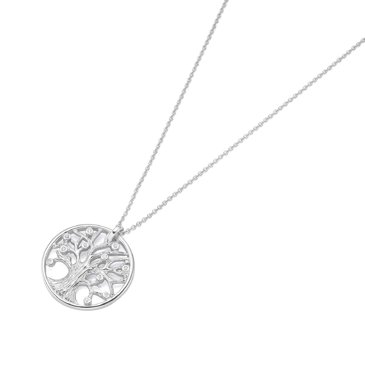 31710 Silver D-Line Kette Lebensbaum Sterlingsilber mit Zirkonia