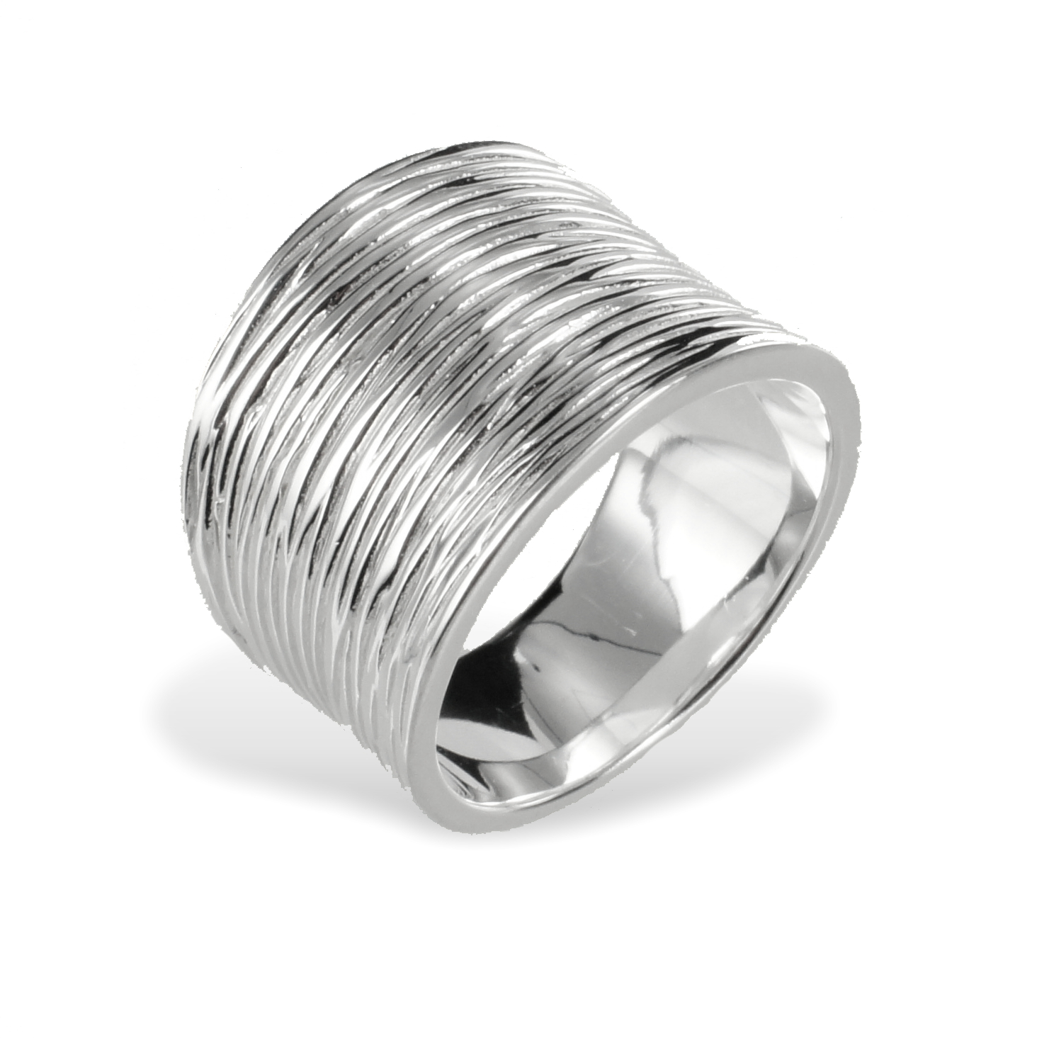 32709 Strukturierter Damenring Sterlingsilber