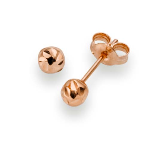 Ohrstecker Roségold 585/000 diamantierte Kugeln