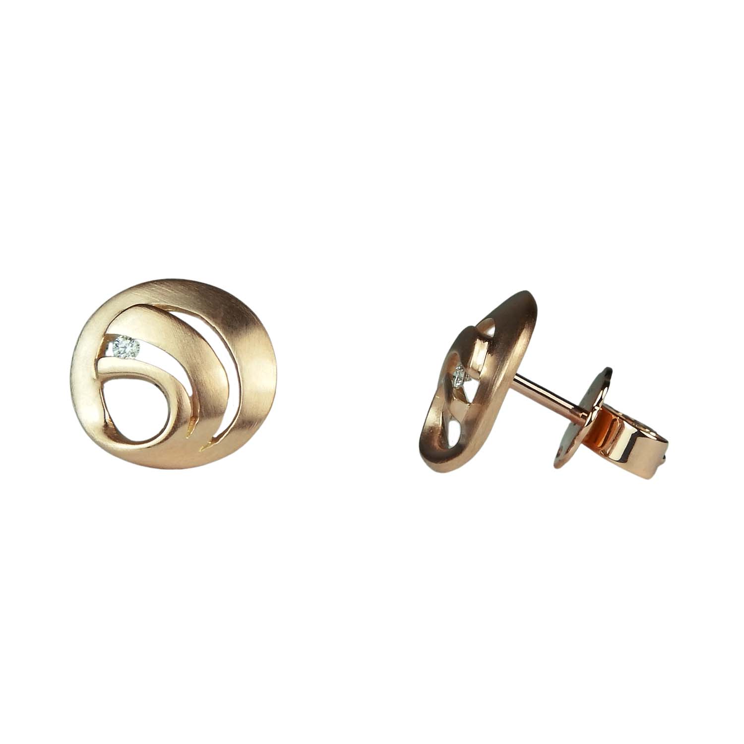 Ohrstecker Roségold 585/000 mit Brillanten