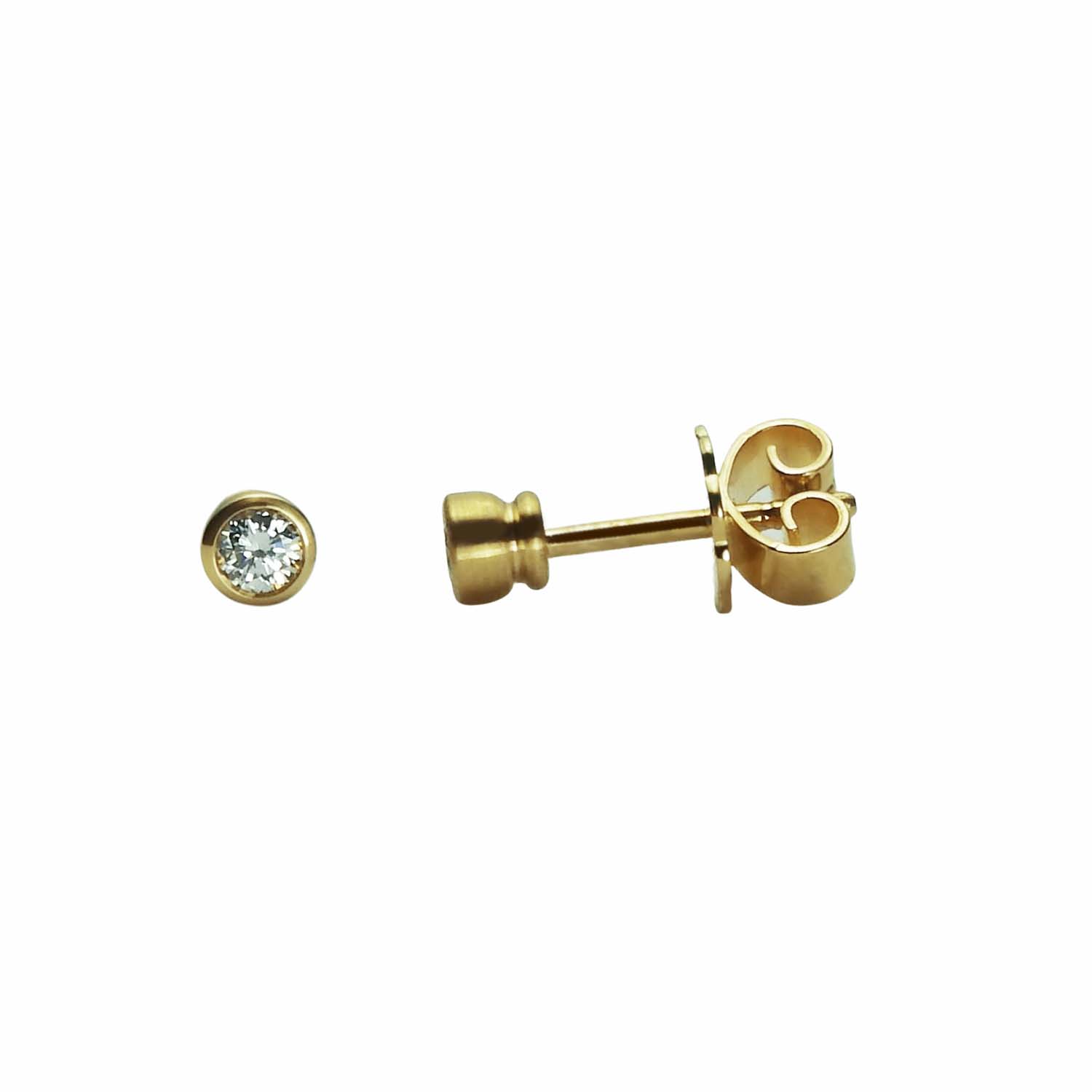 32454-1 Brillantohrstecker Gelbgold 750/000 matt 0,07 ct.