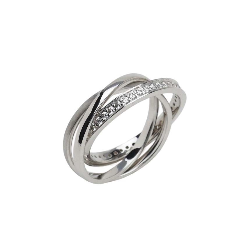 33254 Damenring Sterlingsilber mit Zirkonia Rollring