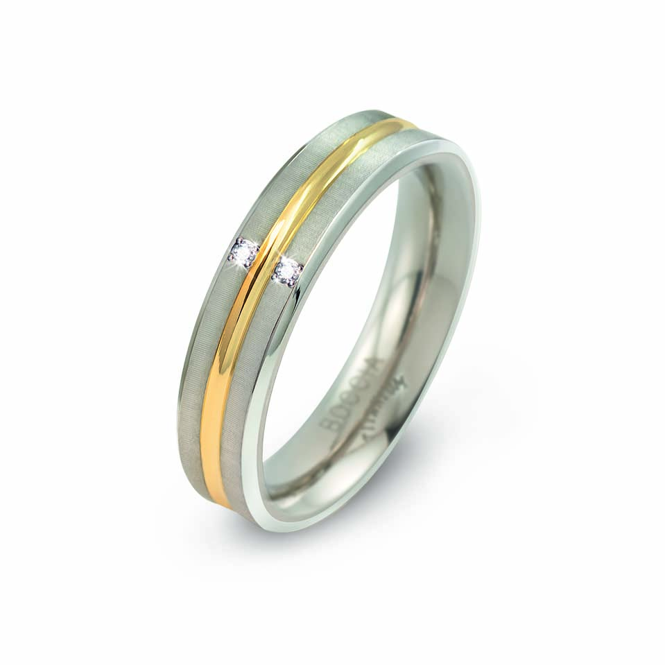 Boccia Damenring mit Brillanten Titan bicolor