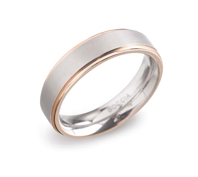 0134-03oUSWfpK3KsNFK Nickelfreier Boccia Ring Titan bicolor rosé goldplattiert