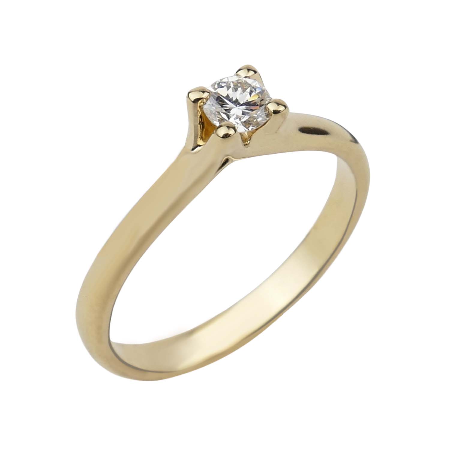 Verlobungsring Gelbgold 750/000 mit Brillant 0,18 ct. Verlobungsring Gelbgold 750/000 mit Brillant 0,18 ct.