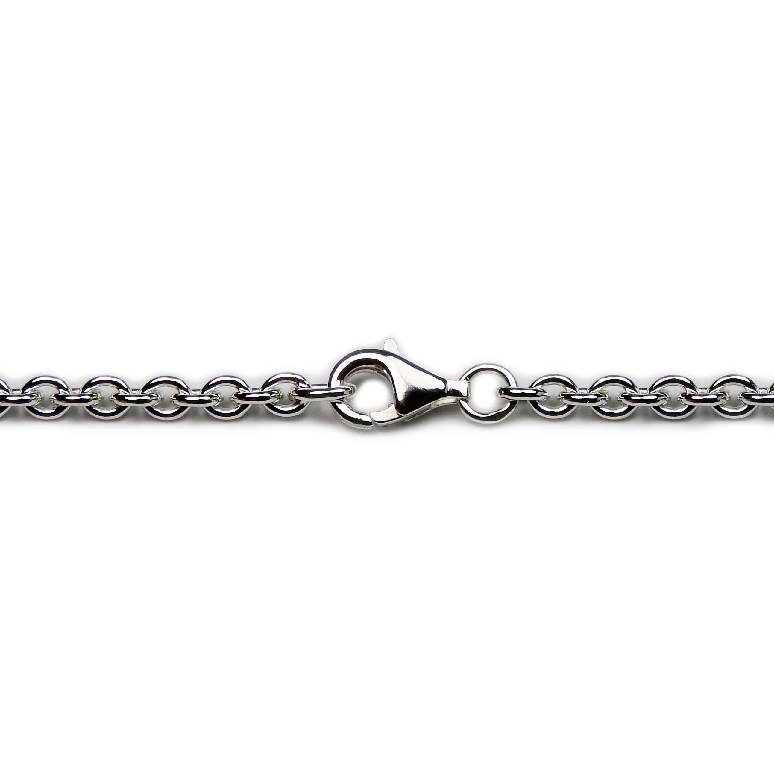 Anker-Silber-dick-mit-Karabiner Massive Halskette Anker Sterlingsilber 3,5 mm