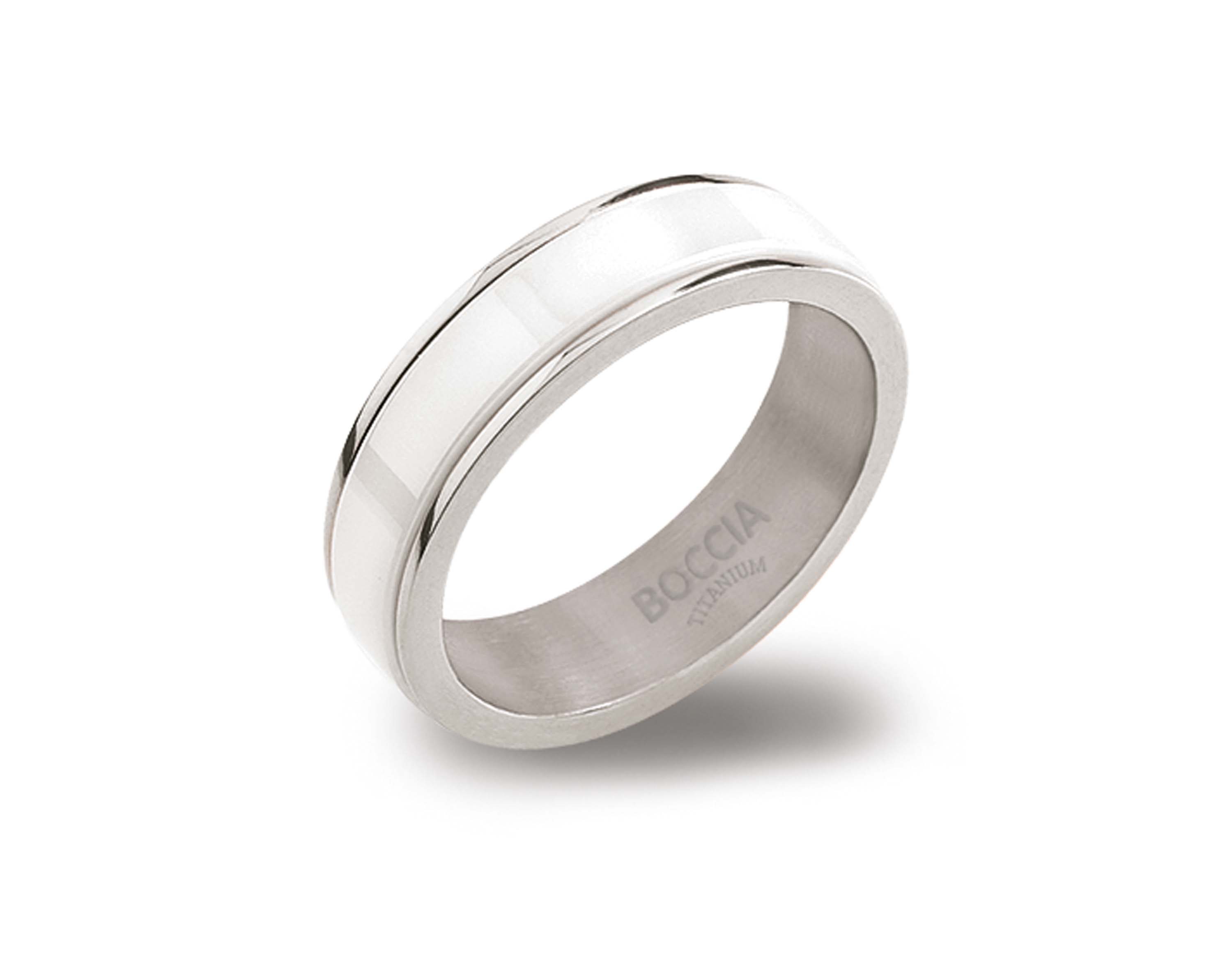 0132-01 Nickelfreier Boccia Ring Titan mit weißer Keramik