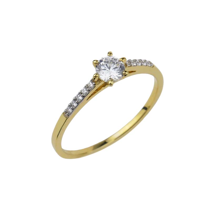 Verlobungsring mit Zirkonia Gelbgold 333/000 Verlobungsring mit Zirkonia Gelbgold 333/000