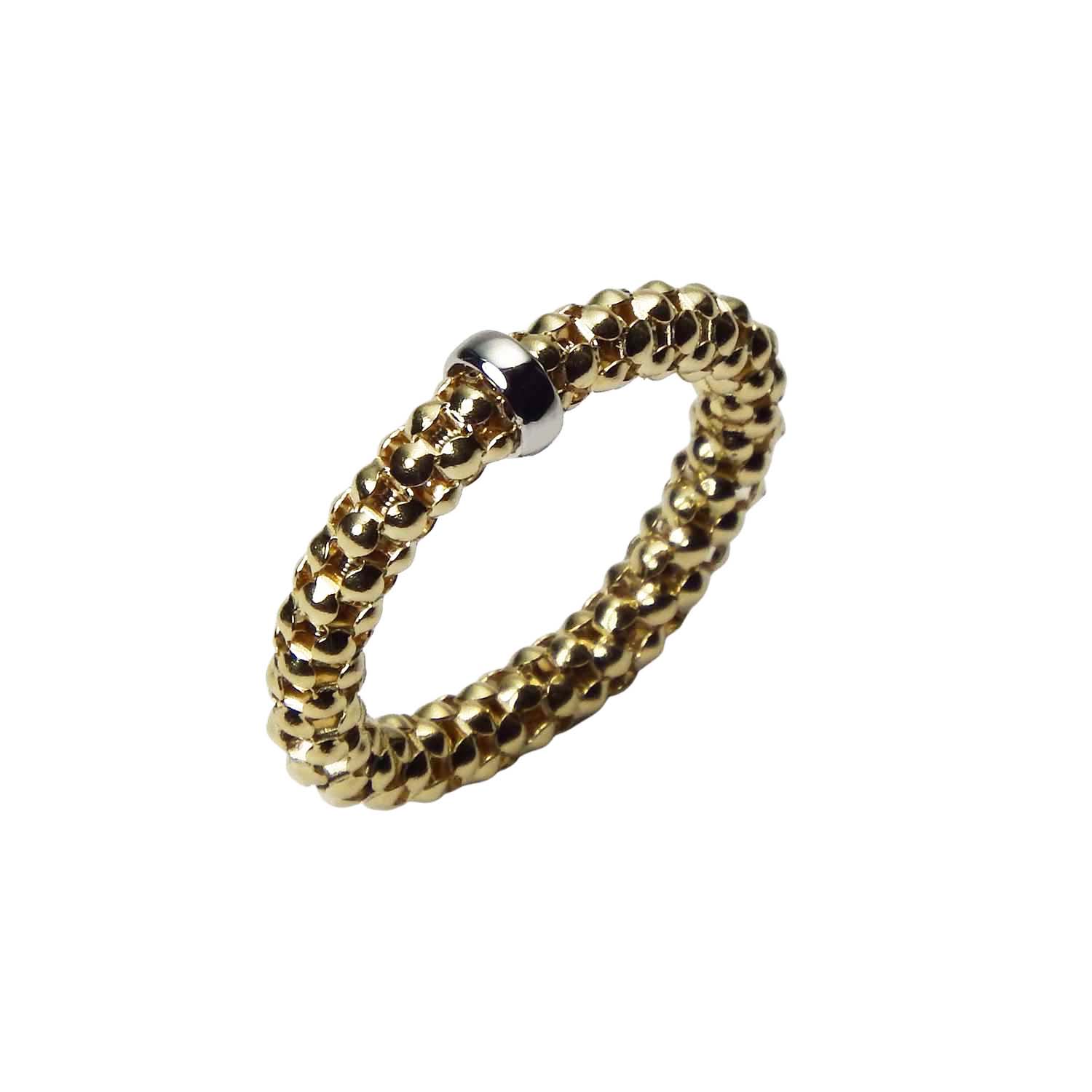 10865S6T00EHCQuv4N Elastischer Damenring Gelbgold und Weißgold 585/000 flexibler Goldring für Damen