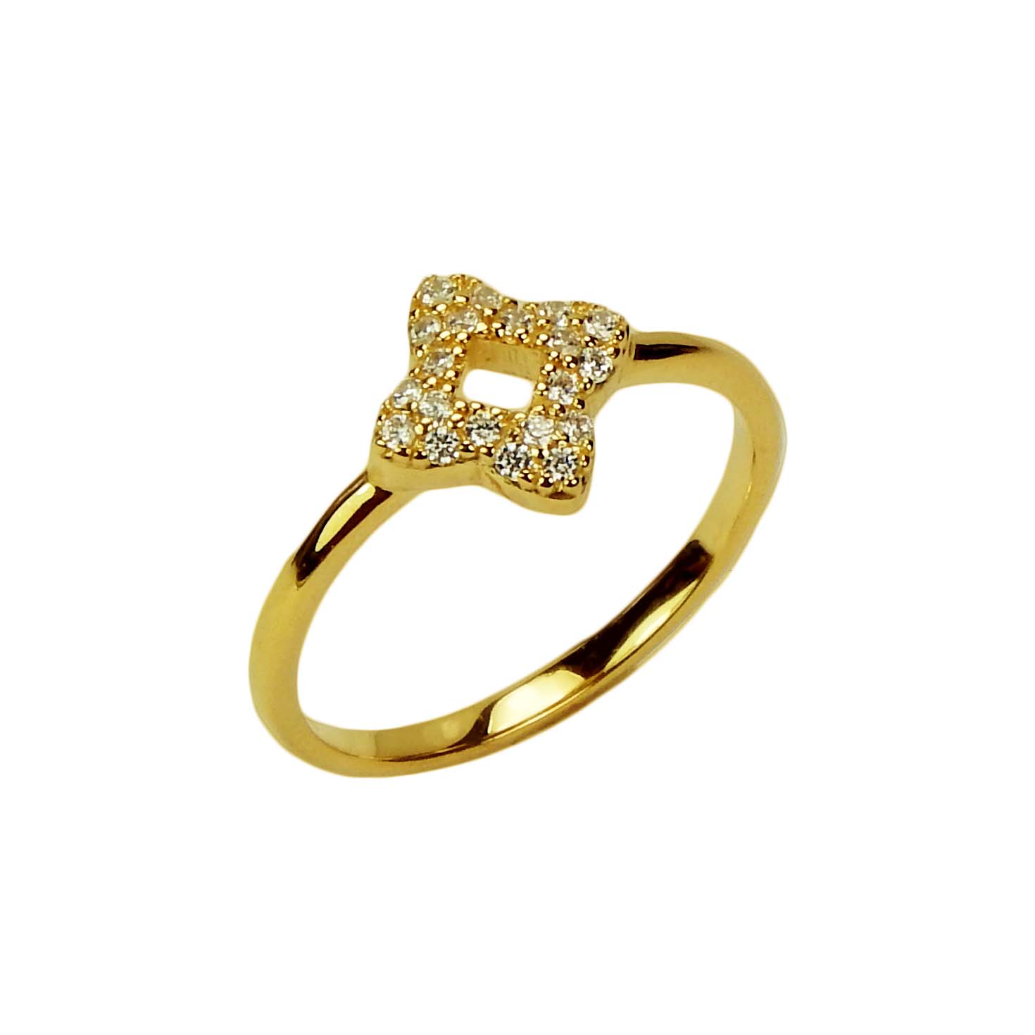 31370 Damenring von Ratius mit Zirkonia aus rosé goldplattiertem Silber
