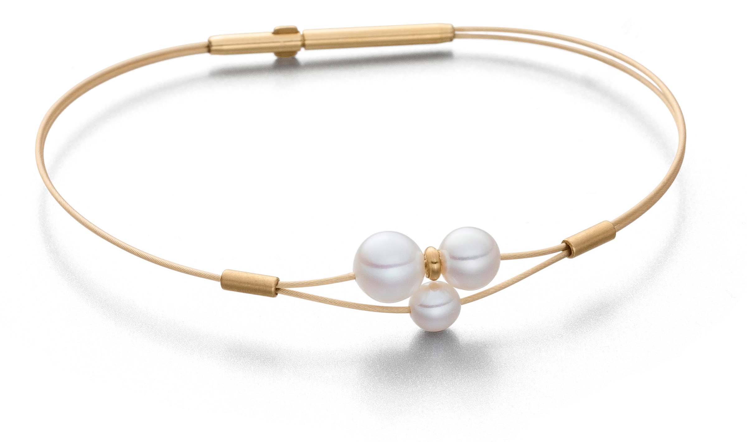 Eva Strepp Armreif Trio 3vax mit Zuchtperlen 