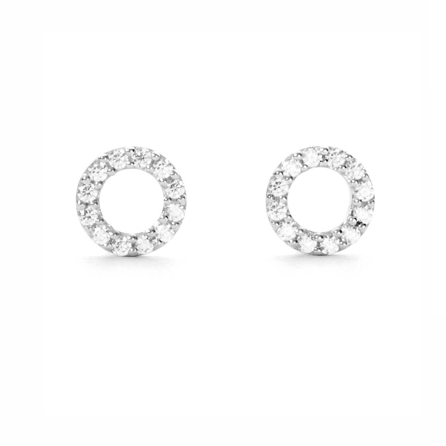 Ratius Kreis-Ohrstecker aus rhodiniertem Silber mit Zirkonia