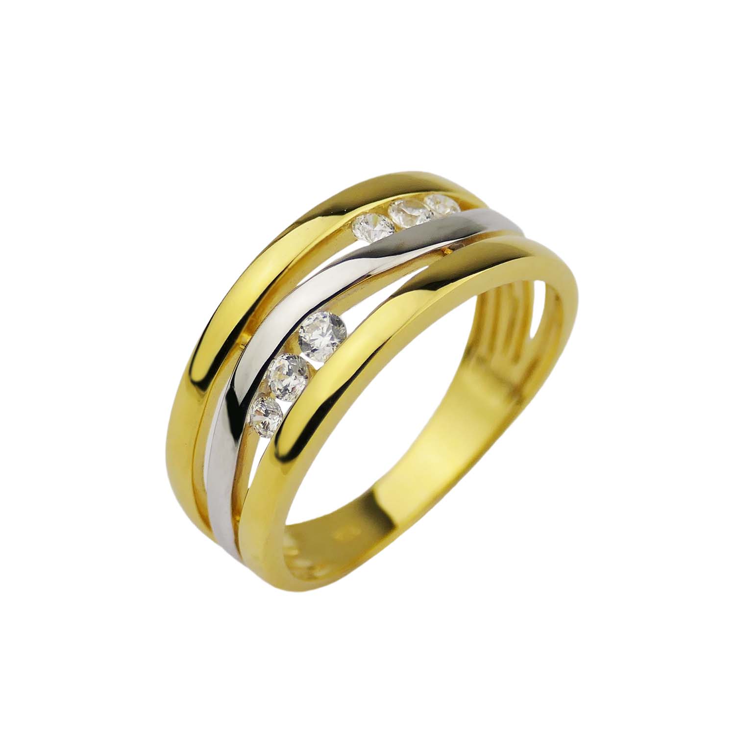 330278vqoXAZMfxQro Zirkoniaring Gold 333/000 in Bicolor-Optik