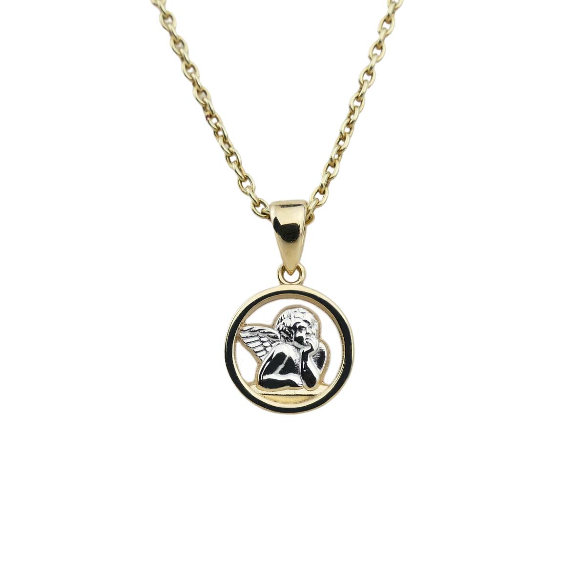 33708 Anhänger mit Schutzengel Gold 585/000 bicolor