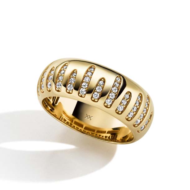 34109 Damenring aus goldplattiertem Silber mit Zirkonia