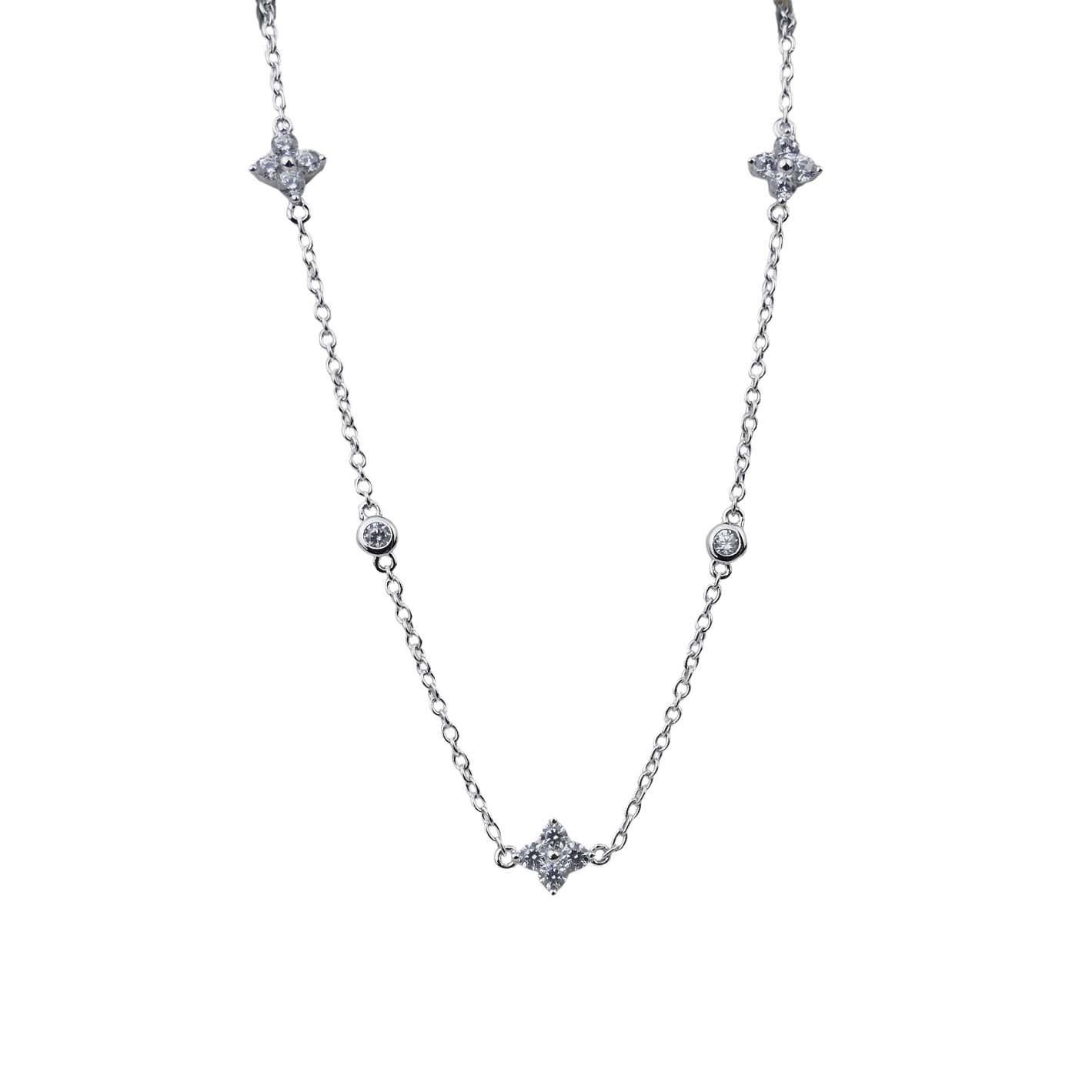 Ratius Halskette aus rhodiniertem Silber mit Zirkonia