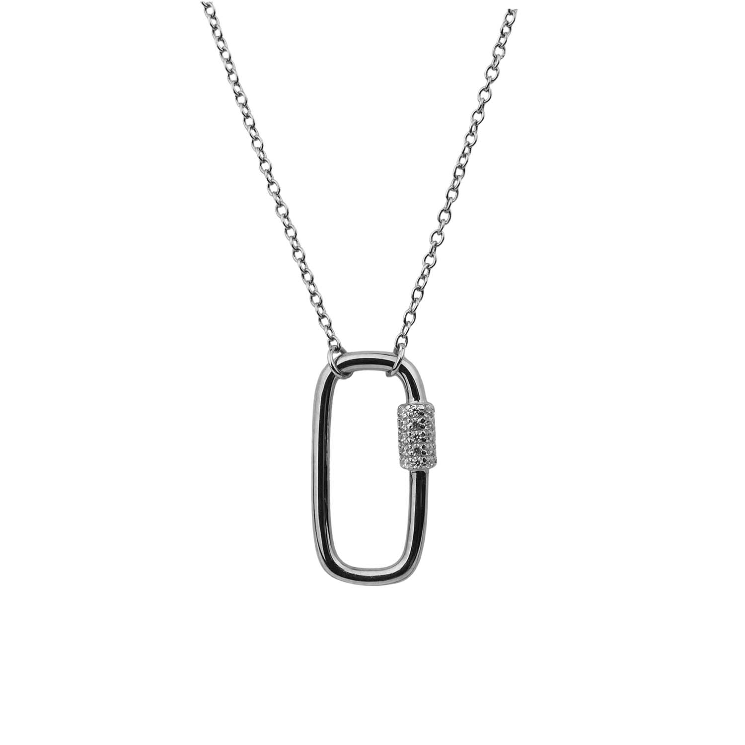 Ratius Halskette aus rhodiniertem Silber mit Zirkoniaanhänger