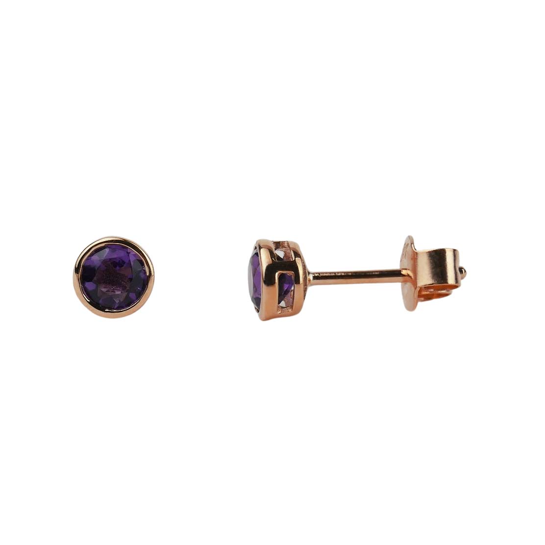 Ohrstecker Roségold 585/000 mit Amethysten