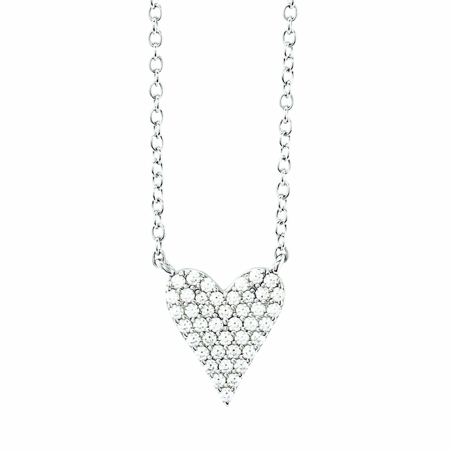 Ratius Halskette aus rhodiniertem Silber mit Zirkoniaherz