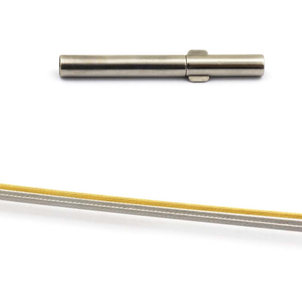 Dreireihiger Halsreif aus Edelstahl bicolor mit Doppelclipschließe