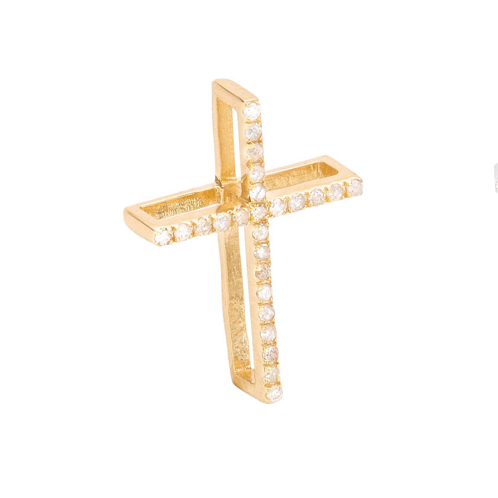 30879 Ratius Kreuz mit Diamanten Silber goldplattiert reduziert