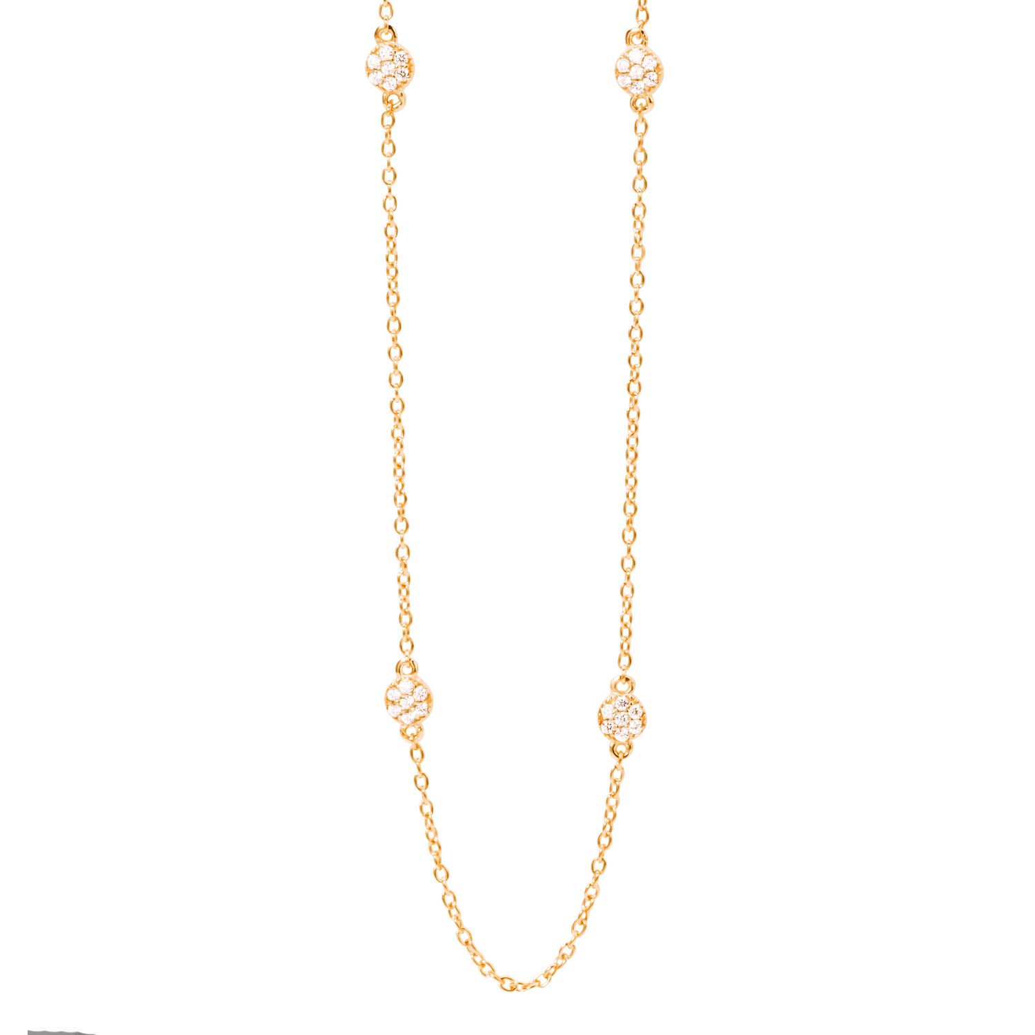 Ratius Halskette Silber goldplattiert mit Zirkonia