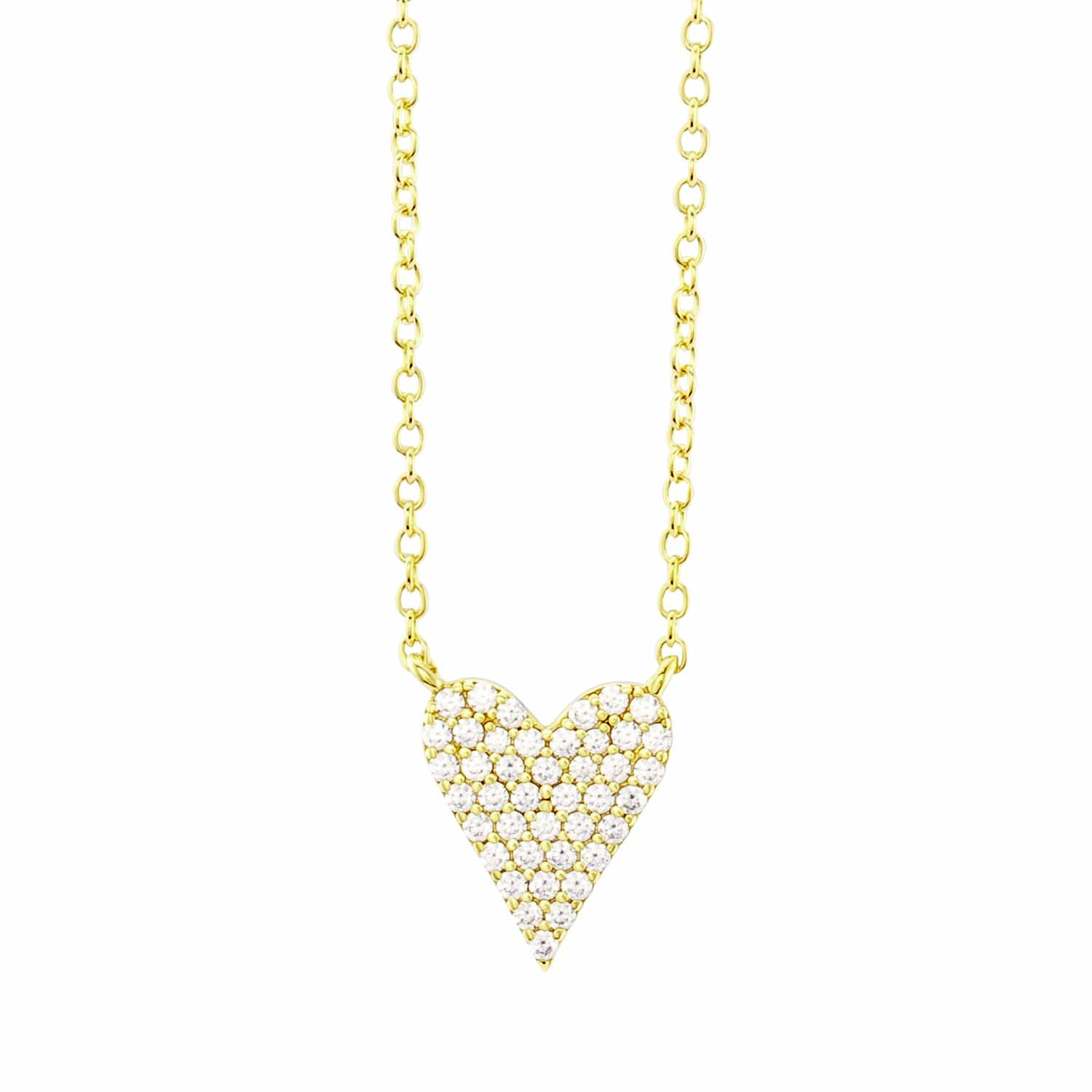 Ratius Halskette aus goldplattiertem Silber mit Zirkoniaherz